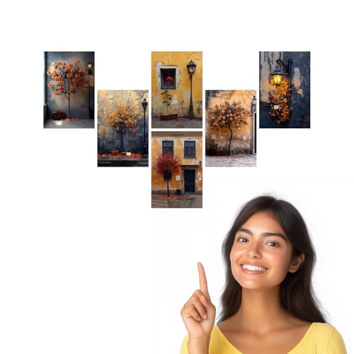 Image of SiddArtify Vintage Floral Wall Art Prints Set - Rustic Rose Poster Decor for Living Room Bedroom Office - Set of 2-4x6 Inch - Board (Pack of 6) - Sticker (Pack of 6)