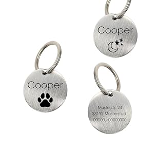 WIENS3D Hundemarke mit Gravur 23 mm