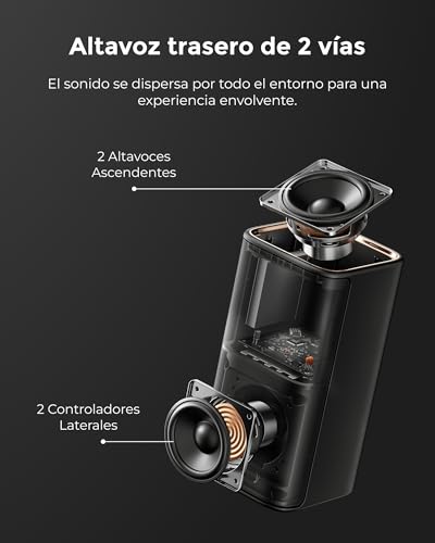 ULTIMEA sistema de sonido envolvente inalámbrico 7.1.4 canales con Dolby Atmos para TV, barra de sonido 840W con subwoofer inalámbrico 8", graves 28Hz, amplificador GaN, paso señal 4K HDR, Skywave X60 - imagen 4