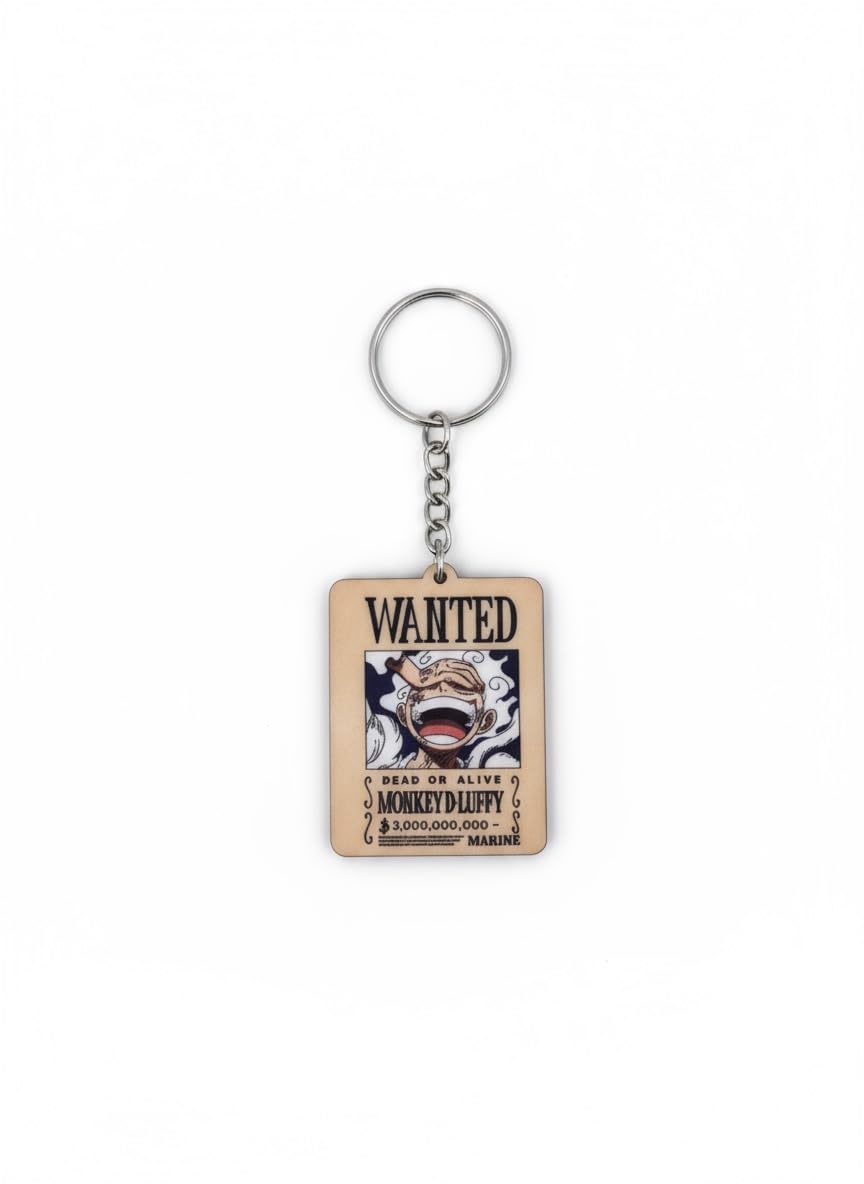 Anime Keychain - Monkey D Luffy One Piece Wanted Poster-image-3
