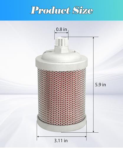 Image of M05 Air Compressor Muffler 1 /2 inch NPT Male | Fits for Compressor Dryer Compressed Air Equipment and Systems, Single Chamber 145 PSI
