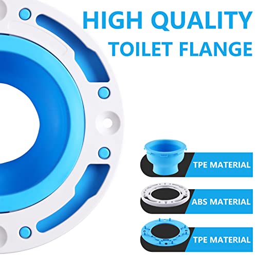 Toilet Flange Repair Kit, Perfect Seal Toilet Flange & Accessories Set, Fitting 4" And 5" Pipes, Toilet Repair And Install, Blue #TOP6