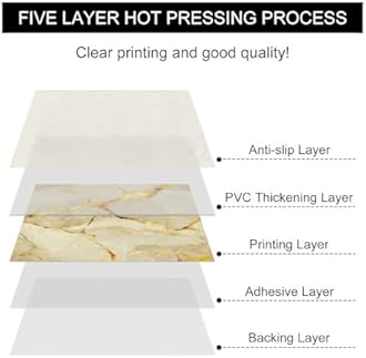 HOMETITUTE 10PCS 12x12 Inch Gold Crack Marble Pattern Floor Tiles Peel and Stick Removable Self Adhesive DIY Vinyl Flooring Stickers for Kitchen Bathroom Living Room Entryway Home Decor