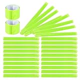 GTILE 30 Pcs Reflector Band Snap Bracelet, Reflective Arm Bands, High Visibility Slap Safety Bands for Night Jogging Cycling Running Night Working Hiking (Fluorescent Green)