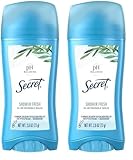 Secret Invisible Solid Antiperspirant and Deodorant for Women, Shower Fresh Scent, 2.6 oz (Pack of 2)