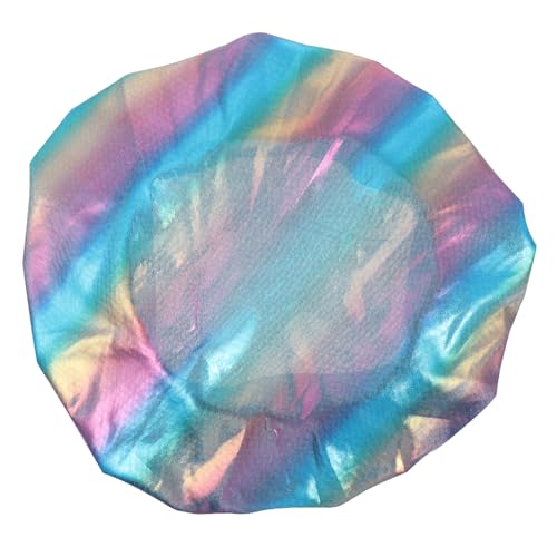 IWOWHERO Gorro De Ducha Elástico De Borde Para Envoltura Satén Cómodo y Reutilizable Para Mujeres y Niñas Color