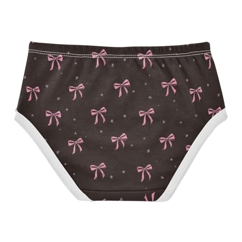 Wusikd Pink Ribbon Bow Star (2) Girls' Underwear Cotton Girls Briefs Soft Toddler Underwear 2T2