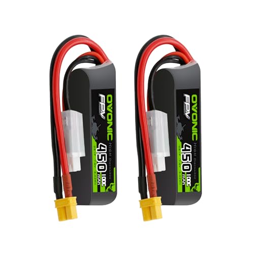 OVONIC 7.6V 100C 450mAh 2S Lipo Battery with XT30 (2 Pack)