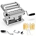 Nudelmaschine Manuelle Edelstahl Pastamaker mit 3 Schneidern Pastamaschine 9 Einstellbaren Stärkeeinstellungen Pastamaschine für Tagliolini Spaghetti Fettuccine Tagliatelle 2mm und 6 mm