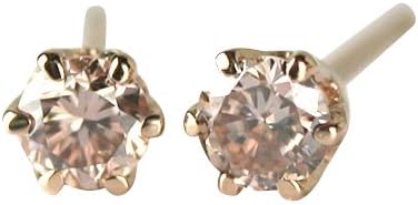 Amazon Diamond World レディース ジュエリー アーガイル産 天然ピンクダイヤ使用 K18pg天然ピンクダイヤモンドピアス 0 10ct6本爪タイプ ピアス 通販