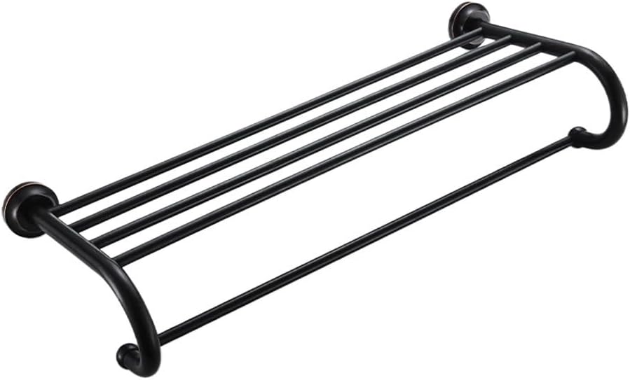 Black Ancient Bath Towel Rack, All Copper, Hanging, Bathroom Wall Mounted Storage