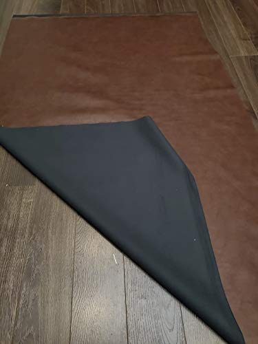NAT Leathers | Brown Fenice Soft Faux Vegan Leather PU (Peta Approved Vegan) | 1 Yard (36 inch Length x 54 inch Wide) Cut by Yard | Synthetic Pleather Nappa 0.9 mm Smooth Upholstery | 36