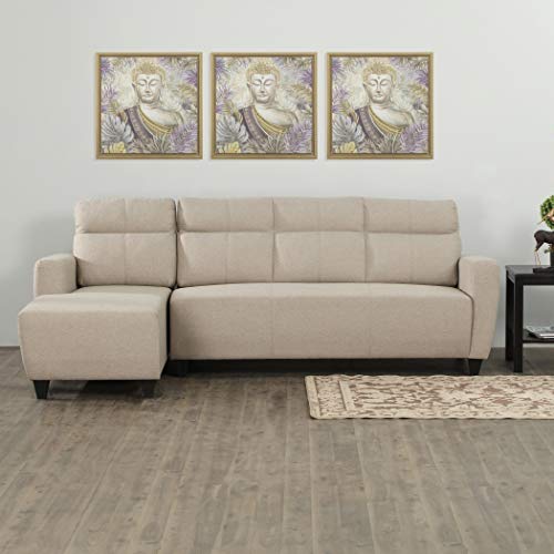 Home Centre Corner Sofa Seater Helios Emily Fabric Sofa| Fabric Sofa| (Beige) |1 Year Warranty