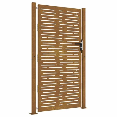 vidaXL Cancello da Giardino 105x205 cm in Acciaio Corten Design Quadrato