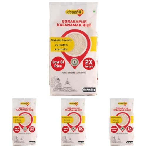 Image of KisaanSay Gorakhpur Kalanamak Rice, 5kg Diabetic Friendly | Aromatic Rice | Unpolished| High in Iron & Protein | Rich In Nutrients & Fiber| Low GI | Sugar Control | Buddha rice | Traditionally Milled | Helps manage weight and sugar control rice