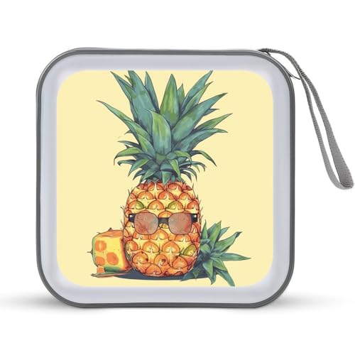 Étui CD/DVD pour voiture et voyage pochette de rangement 40 disques ananas amusant pour la maison