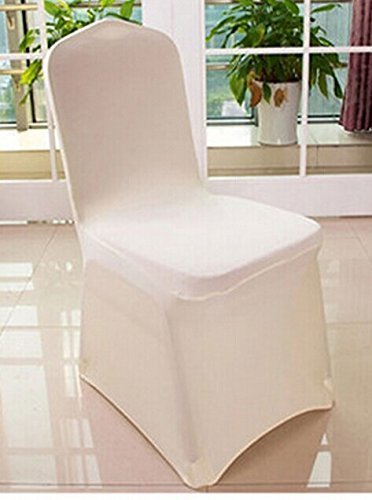 LL L&C®Spandex Lycra Chair Cover for Wedding Banquet Reception Party Event (Cream, Flat Front)