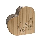 Personalisierter Teelichthalter Herz aus Holz – Haltende Hände mit Wunschnamen & Datum – Romantisches Teelicht Geschenk für Paare, Jahrestag, Valentinstag, Hochzeit – Holzherz 10 x 10 x 5 cm