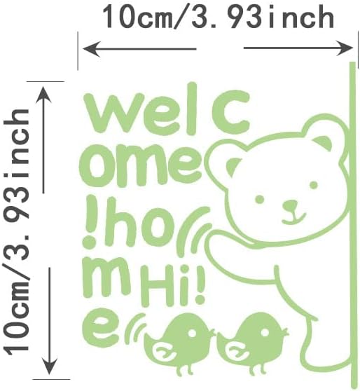 Miniatura 3 de 2 calcomanías de interruptor de luz que brillan en la oscuridad, patrón de bienvenida a casa, pegatinas de pared, interruptor de luz, decoración de