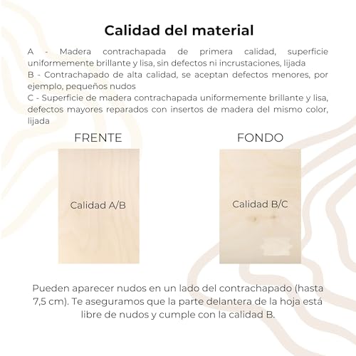 Tablero madera manualidades A3 Creative Deco de contrachapado y chapa de abedul de 3mm 4