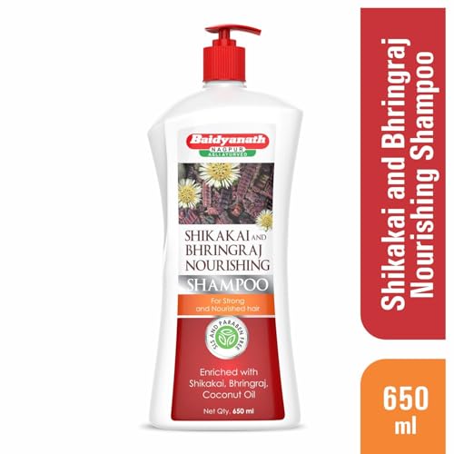 Image of Baidyanath Asli Ayurved Shikakai and Bhringraj Nourishing Shampoo - 650 ml | Hair Strong Shampoo | Coconut Oil | Sulfate & Paraben Free