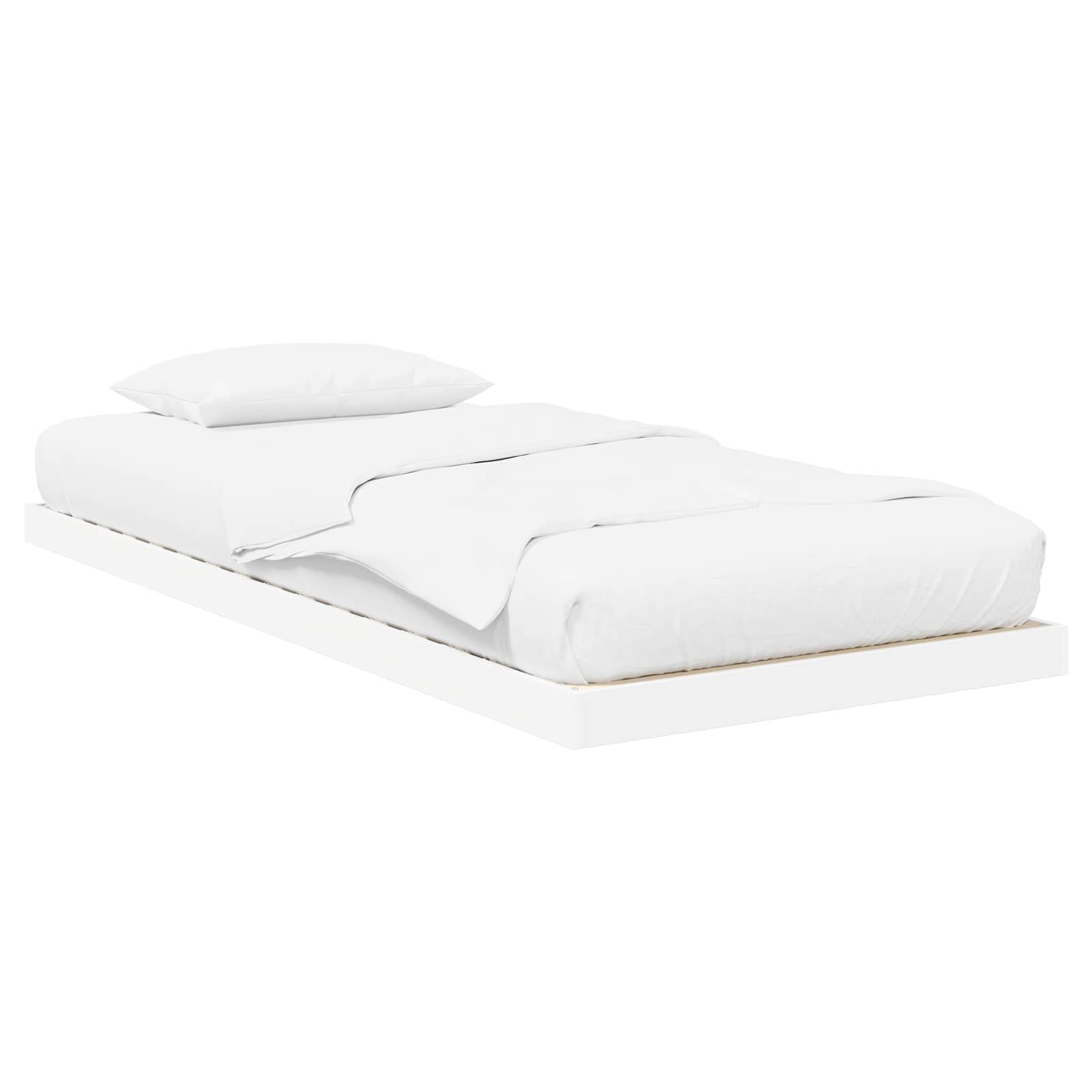 vidaXL Floor Bed Frame White 75 x 190 cm Engineered Wood, Elegant, Rectangular Bed Frame, Durable Engineered Wood, Modern Design, Space-Saving Furniture, Versatile Bedroom Setup