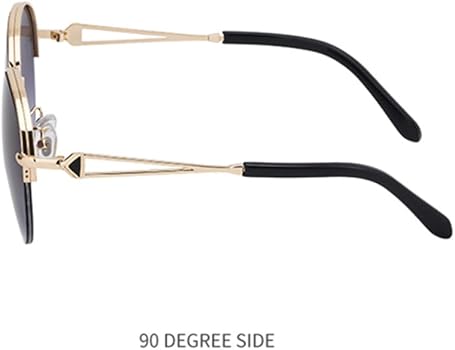 Lightweight Semi-Frame Rimless Round Sunglasses with UV Protection Amazon.com: ShadyVEU Super Dark Round Semi Rimless  main image 4