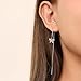Meissa Silver Threader Chain Dangle Earrings for Women, Hypoallergenic Bow Tie Earrings Dainty Chain Earrings, Silver