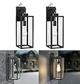 2 Pack Large Size Outdoor Wall Lights Dusk to Dawn, 18 Inch Wall Lantern Set for Two Photocell Wall Sconce for Porch Light, Exterior Garage Light, Patio Outdoor Lighting with Sensor