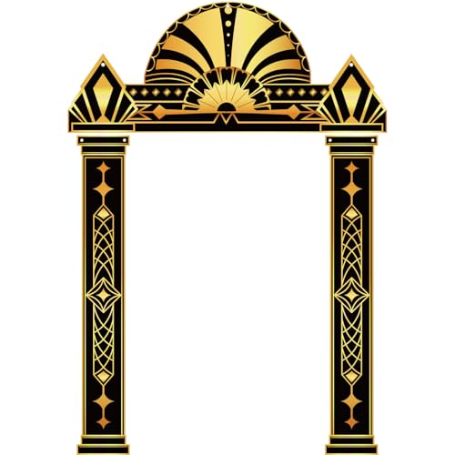 Peryiter 3 Pcs 1920's Party Decorations Roaring 20's Themed Awards Night Party Decorations for Vintage Dance Black Gold Art Event for Speakeasy Decor, Halloween, New Year, Birthday by Peryiter - Used condition - US$9.02