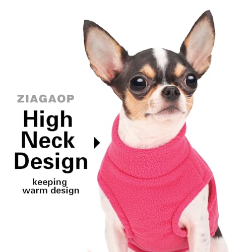 Image of Soft & Comfortable Dog Jacket - Cozy Zip-Up Sweater Vest with Leash Hook, Easy-On Pet Coat for Walks, Outdoor Play, and Everyday Adventures. Pink S