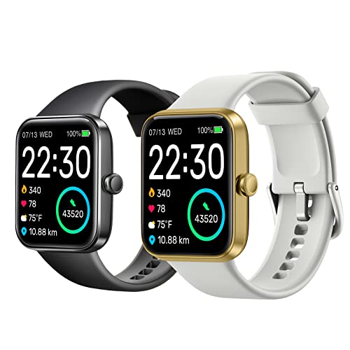 SKG Smart Watch, Fitness Tracker with 5ATM Swimming Waterproof, Health Monitor for Heart Rate, Blood Oxygen, Sleep, 1.7'' Touch Screen Bluetooth Smartwatch Fitness Watch for Android-iPhone iOS, V7