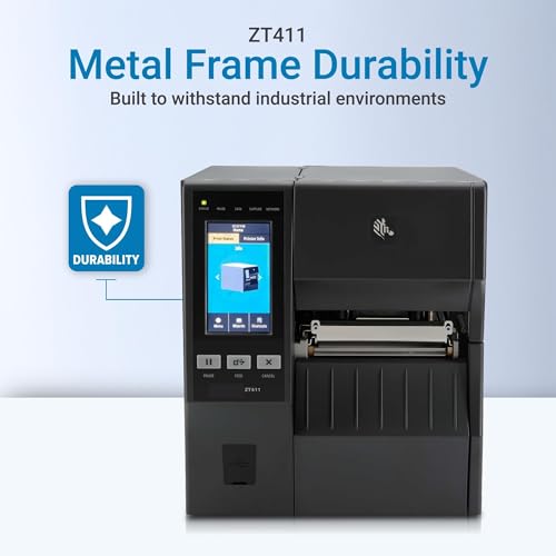 Image of ZT411 Industrial Label Printer, Barcode Label, Shipping Labels Thermal Transfer, 4 Inch 203 DPI, 14 IPS High Speed, Ethernet USB Bluetooth, Metal Frame, ZT41142-T210000Z