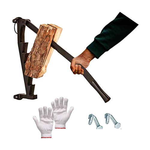 O·Lankeji Divisor de LeñA, Divisor de Madera de Montaje en Pared, Herramienta Divisora de Troncos Manual, Divisor RáPido de LeñA para Acampar Al Aire Libre en el Hogar Cover