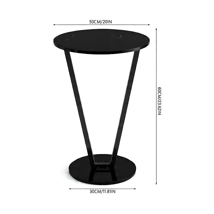 MTANK High Height Round Bar Table – Modern Bistro Pub Table with Metal Base, Small High Top Cocktail Table for Home, Kitchen, Party, and Cafe – White & Black Finish (High Height) 2