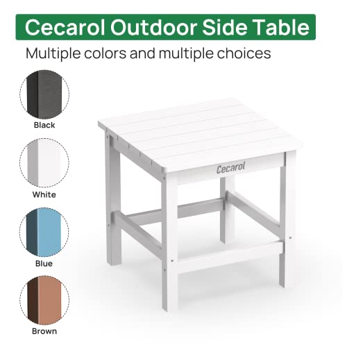 Cecarol Adirondack Side Table, 19.6" Square Oversized Outdoor Side Table, Fade-Resistant And Weather Resistant End Table, Poly Resin Worry-Free Plastic Table For Porch, Patio, Seaside, White-Ost01 #TOP6