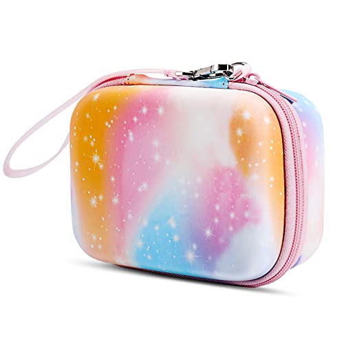 MoKo Funda para Cámara Digital de Niños Compatible con Seckton/Goopow/CIMELR/OZMI/GKTZ/Dylanto/PROGRACE/Rindol/Dwfit/hyleton Cámara de Vídeo Bolsa Protectora,Cielo Estrellado Degradado Rosa