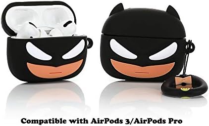 LKDEPO 3D Silicone Airpods Pro Case Protective Cover with Keychain, Cute Cartoon AirPods Pro Charging Case and Superhero Skin Compatible with AirPods Pro (2019 Release)