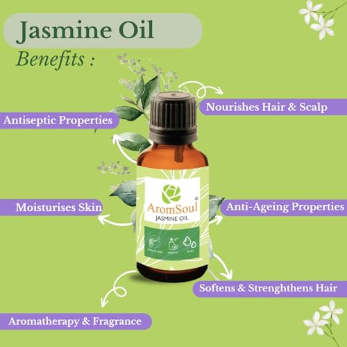 Image of 100% Natural and Pure Therapeutic Grade Jasmine Essential Oil | 15 ml | for Healthy Skin, Face, Hair Care, Aromatherapy, Soaps, Candles & Massage