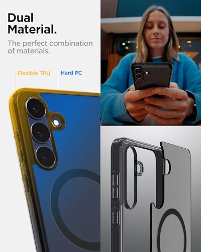 Image of Spigen Ultra Hybrid MagFit | Samsung Galaxy S25 FE Case [Transparent] [Magsafe] Galaxy S25 FE Back Cover | TPU+PC - Frost Black