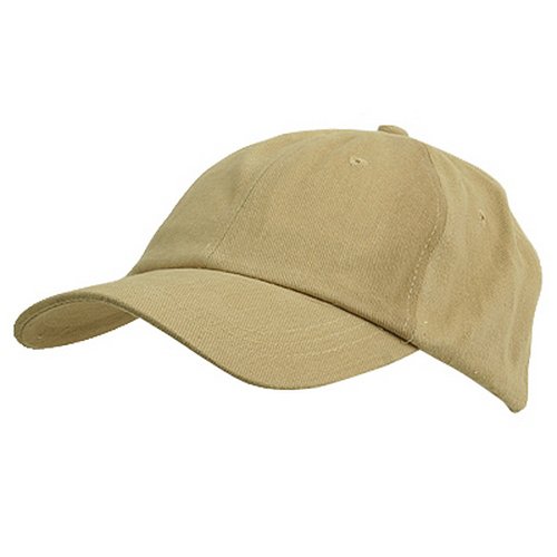 6 Panel Light Cotton Cap/Khaki #TOP7