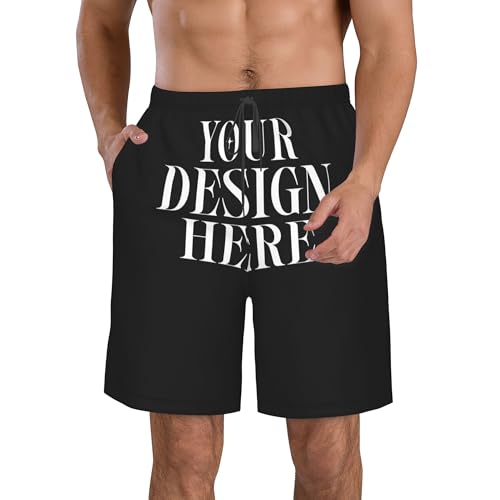 Custom Men's Beach Shorts - Quick Dry, High Rise, Letter Print, Green, S/M/L/Xl/Xxl/Xxxl3