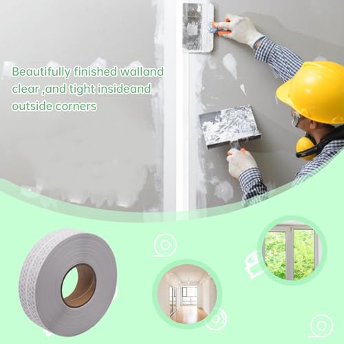 Image of 1.96 Inch Wide Self-Stick Drywall Tape, 132 Inch PVC Joint Compound Tape for Crack Repair - No Primer Needed, Instant Adhesion on Wood /Metal /Concrete (Professional Grade)