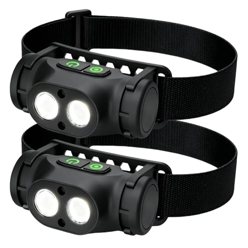 2 pezzi lampada frontale a LED ricaricabile, lampada frontale ricaricabile,
