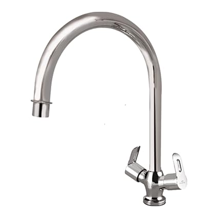 ESSE18 (OMS-113#4) Brass Center Hole Basin Mixer in Long Swivel Spout with Quarter Turn Hot & Cold Water Arrangement (Chrome Finish)