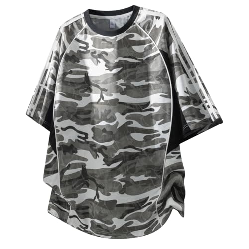 [PenBille] Tシャツ 半袖 メンズ 夏服 カモフラシャツ 丸首 ストリートスタイル スタイリッシュ アスレチック 体型カバー 柔らかい肌触り シンプル カジュアル トップス 普段着 快適 通気性 涼しい 人気 Gray Lの商品画像（Amazon）