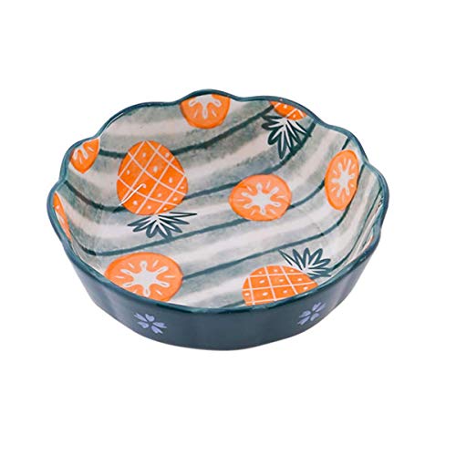 Leeonz Ceramic Bowls for Kitchen, Porcelain Bowl for Cereal, Salad, Pasta, Dessert, Serving - Dishwasher, Microwave, and Oven Safe - for Breakfast, Lunch and Dinner (Printed Painepal - Pack of 1)