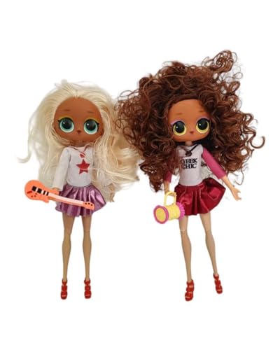 HobiShop LOL 2'li Liya Bebek Saçlı Bebek 8287,Aksesuarlı Oyuncak Model Figür
