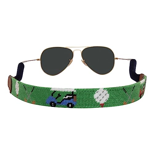 Image of Leather Hand-Stitched Needlepoint Sunglass Strap Retainer