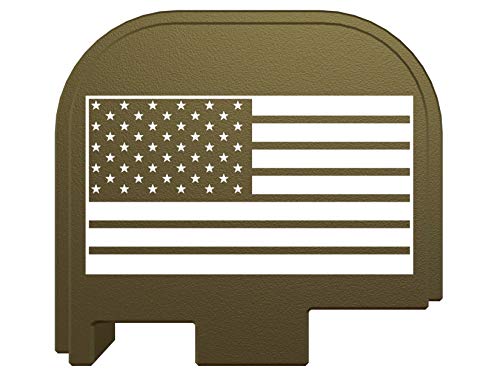 Rowe Tactical Rear Slide Cover Plate for Glock - Olive Drab American Flag - for Glock 43-43x-48